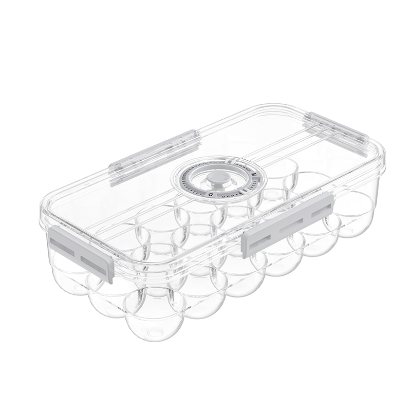 سطل ذخیره سازی تخم مرغ 18 شمارش قابل پشته با درب ردیاب زمان 